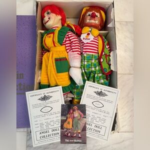 Vintage Tiki & Bubba Clown Dolls Original Box & Paperwork Angel Doll Collection
